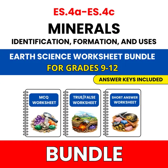 VA SOL Earth Science | Minerals | 45 Worksheets BUNDLE | Grade 9-12