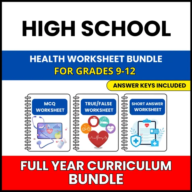 HS Health | Full Year Curriculum | 240 Worksheets BUNDLE | Grade 9-12