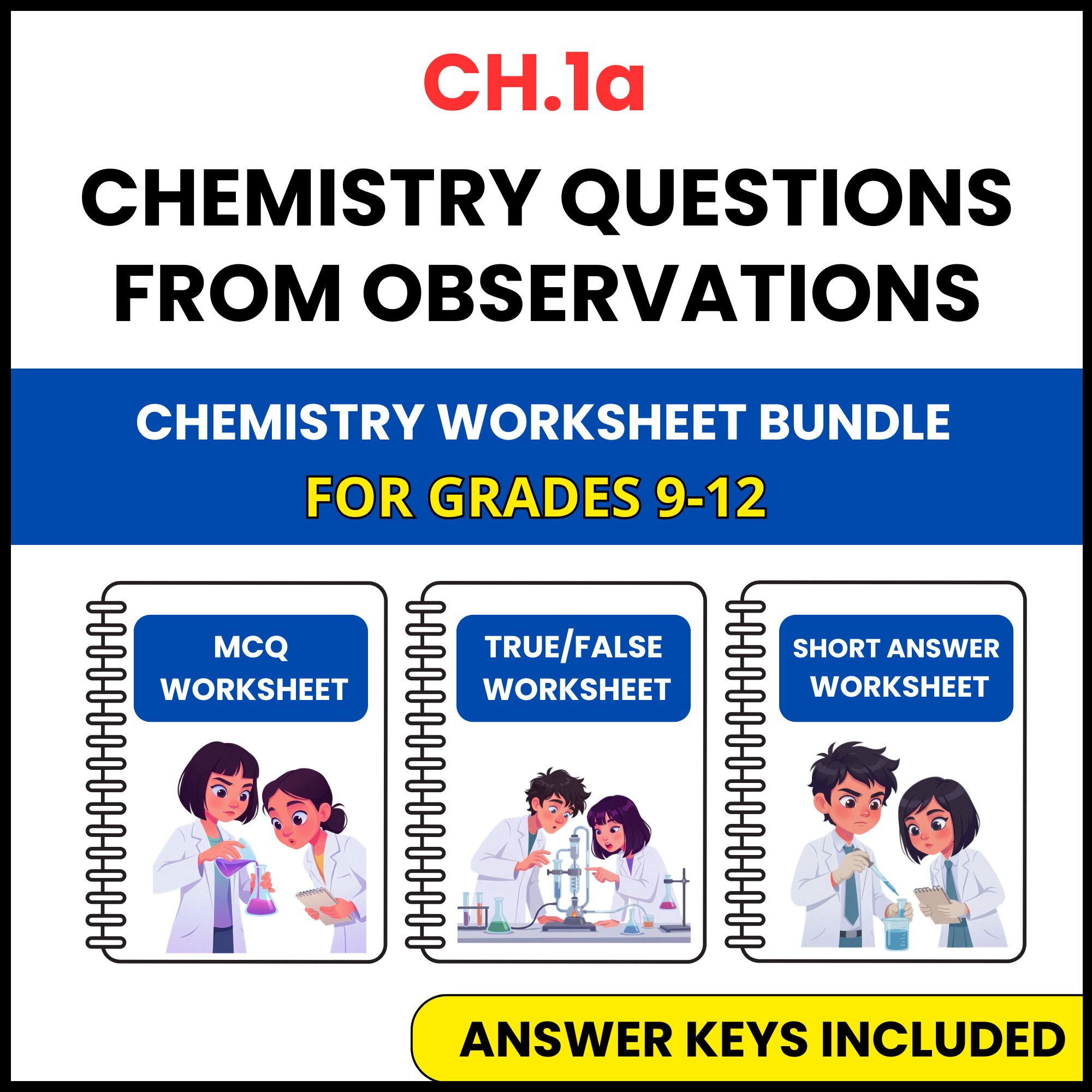 VA SOL Chemistry | Chemistry Questions | 3 Worksheets | Grade 9-12
