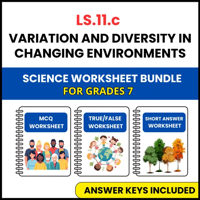 VA SOL Life Science | Variation and Diversity | 3 Worksheets | Grade 7